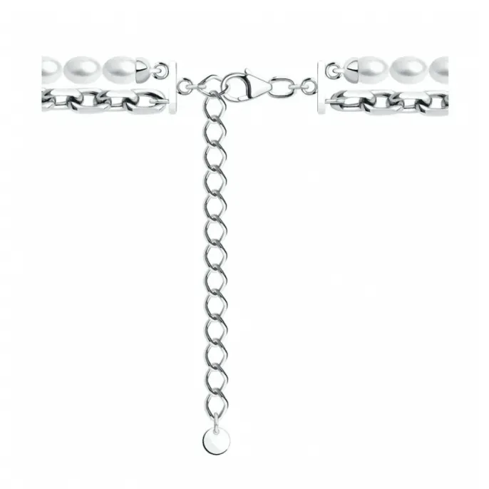 Колье с жемчугом из серебра с позолотой