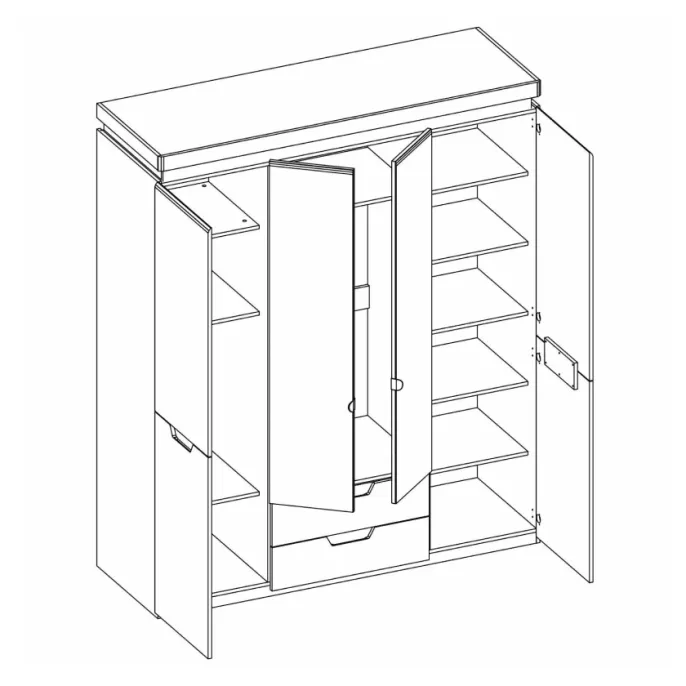 Шкаф распашной Anrex Romano 4D2S