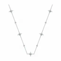 Колье звезды с фианитами из серебра